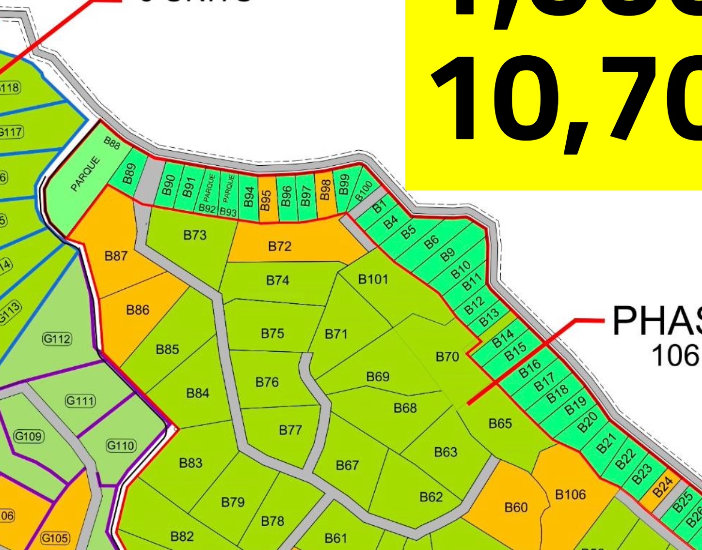 Lot B99 Playa Lagarto (map) No Markers close up ---