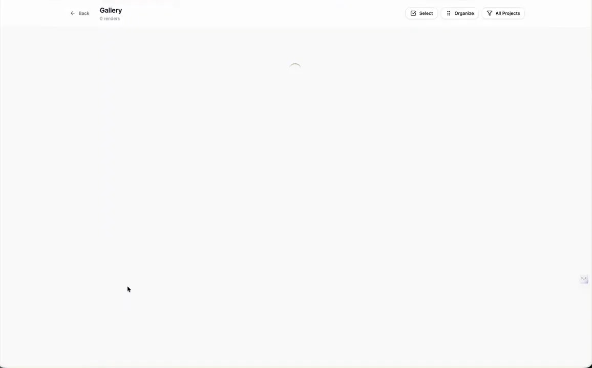 Project page for Villa Ramon showing multiple assigned render thumbnails